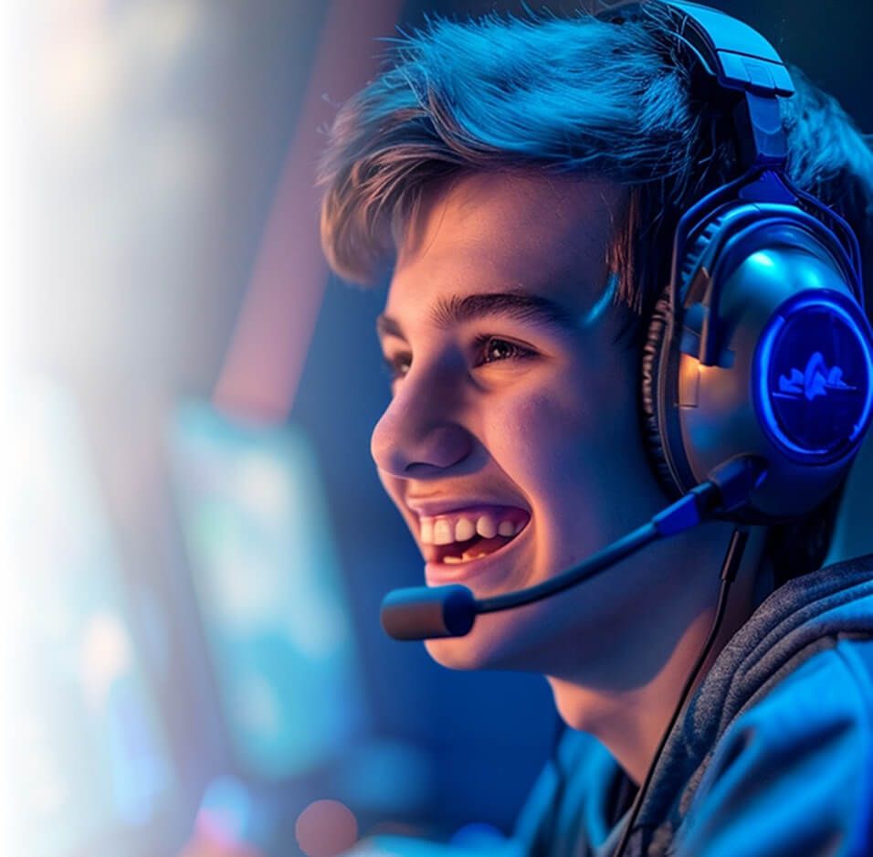 Content creator recording at a PC