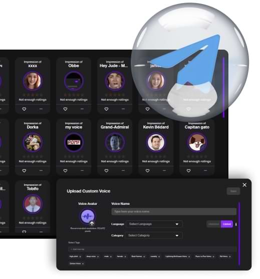 Voice library inside Voice.ai