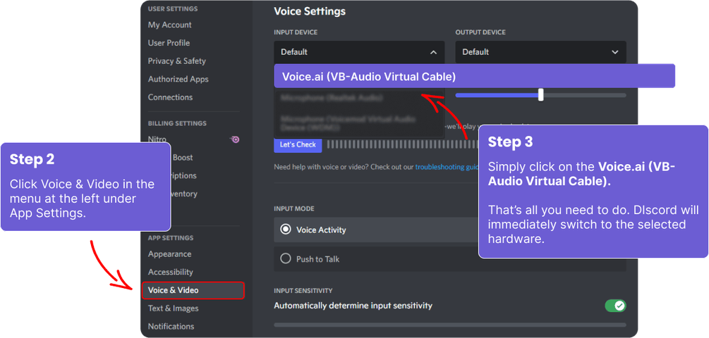 Discord Voice & Video settings